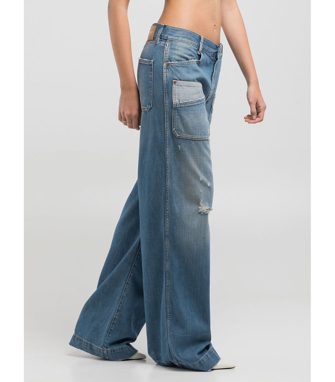 リラックスフィットフロントポケットリサイクルデニム 詳細画像 ブルー 7